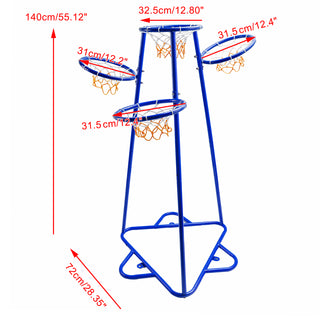 Early Learning 4 Hoop Kid Basketball Hoop Indoor/Outdoor Preschool Hoop Set Blue Toy