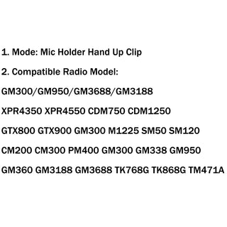 10x Mic Holder Hand Up Clip For CB Kenwood HLN9073 GM300/950/3688/3188