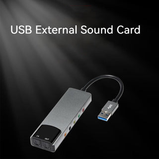 Aluminum Alloy USB Optical Fiber SPDIF Card Supports AC-3 DTS 5.1 Channel Gray