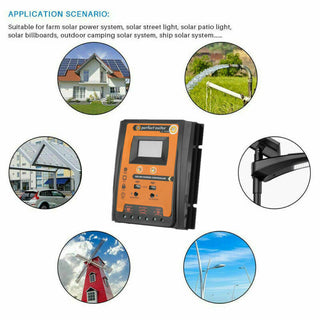 Battery Panel Dual USB 12/24V Solar Charger Controller 70A Regulator