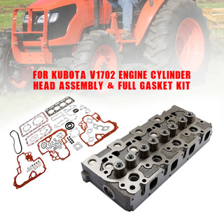 Cylinder Head+ Gasket Kit For Kubota V1702 V1702B Engine Bobcat 733 743 Loader