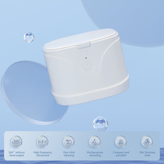 Ultrasonic Jewelry &amp; Retainer Cleaner, 46 kHz, 5‑Min Timer, 220 ml SUS304