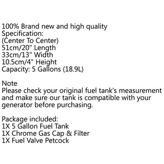 5 Gallon Generator Gas Tank Fuel Filter Cap Gauge Petcock Universal FITS EC2500