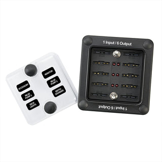 One in Six out Blade Fuse Box Block Holder for Car Marine Boat RV Waterproof