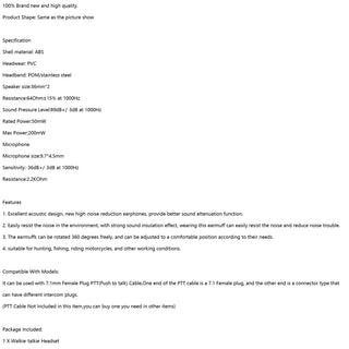 Noise Cancelling Pilot Headset 7.1mm Plug Excellent Acoustic Design