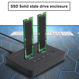 SATA Docking Station Duplicator SSD M.2 SATA+SATA Solid State Drive Enclosure