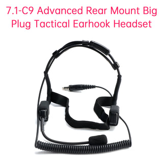 7.1-C9 Advanced Rear Mount Big Plug Tactical Earhook Bone Headphones Headset