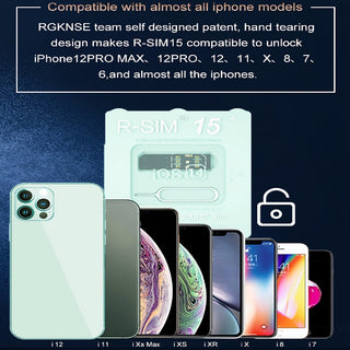 R-SIM15+ Nano Unlock RSIM Card Fit for iPhone 13 12 mini 12 Pro XS MAX 8 IOS 15