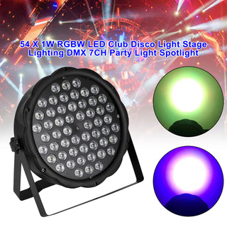54 X 1W RGBW LED Club Disco Light Stage Lighting DMX 7CH Party Light Spotlight