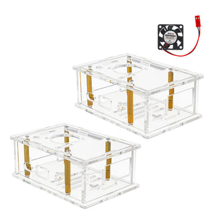Orange Pi 4A Acrylic Case Orange Pi 4A Transparent Protective Box w Cooling Fan