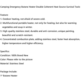 Camping Emergency Butane Heater Double Heat Source Survival