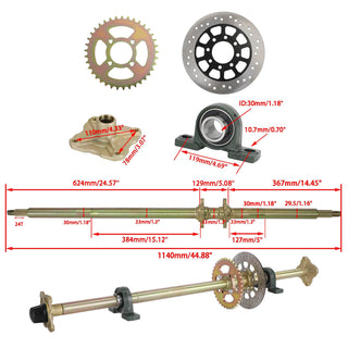 Various ATV Quad Go Kart Rear Live Axle Kit Sprocket Brake Wheel
