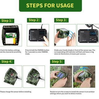 Solar Outdoor Powered Driveway Alarms Anti-Theft Wireless For Fish Pond Orchard