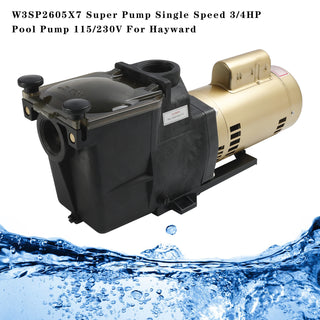 Hayward - W3SP2605X7 Super Pump Single Speed 3/4HP Pool Pump, 115/230V