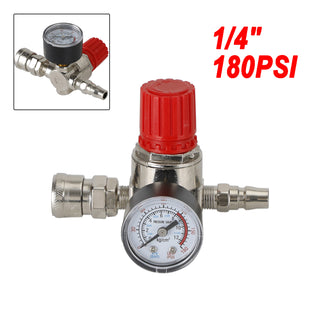 1/4" Pressure Regulator Air Compressor Adjustable Gauge Valve Control 175Psi