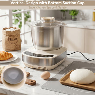 Electric Dough Mixer 7.4qt Large Capacity Electric Dough Maker with Ferment Function For Baking Bread Dough&Pizza Dough 304 Stainless Steel Kitchen Stand Mixer