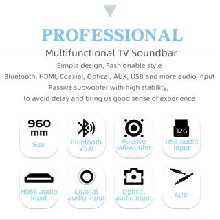Bluetooth Subwoofer Audio Wireless Home Theater Soundbar Echo Wall Speaker