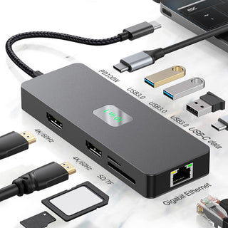 10 in 1 TYPE-C to RJ45  Gigabit USB 3.0  HDMI SD/TF PD100W USB-C Data MacBook