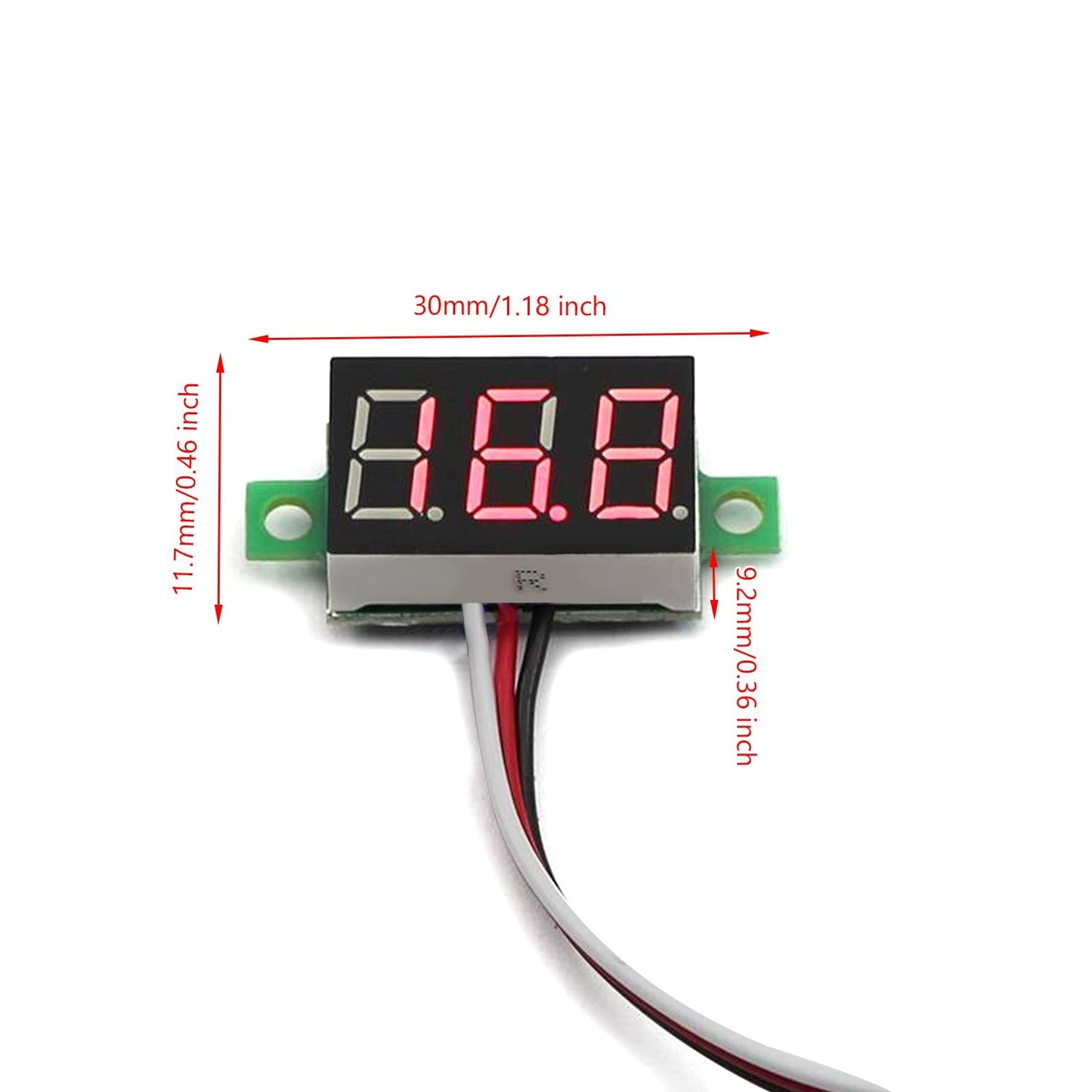 5x Mini DC 0-30V Red LED 3-Digital Display Voltage Voltmeter Panel Calibratable Generic