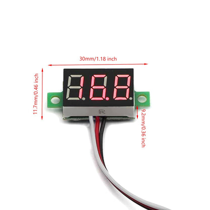 5x Mini DC 0-30V Red LED 3-Digital Display Voltage Voltmeter Panel Calibratable Generic