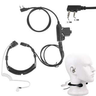 Throat Mic Headset Air Tube Fit for BaoFeng UV5R UV-82 TK3107 TK3207 TK-3201