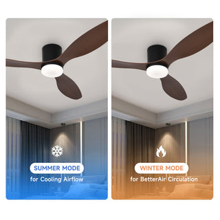 52 Inch Low Profile Ceiling Fan with Remote/App Control