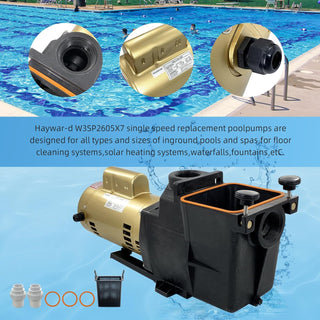 Hayward W3SP2605X7 Super Pump ¾ HP Single Speed | 115/230V Inground Pool Pump Replacement