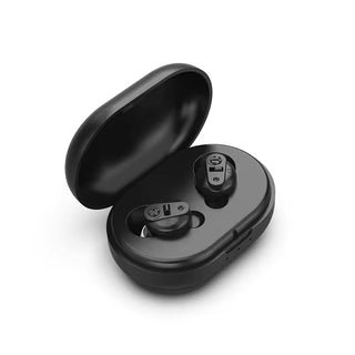 Invisible Wireless Hearing Aids – Rechargeable In-Ear Hearing Aid with Charging Case