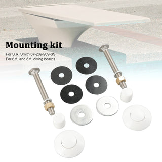 White Diving Board Mount kit 67-209-909-SS 5-1/2“Bolts 1-1/4&2”f/w