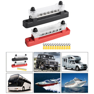 6 Way 150A Blade Fuse Box Block Car Marine Boat Holder Cover 48V Bus Bar Kit