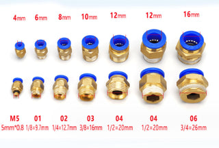 Male Straight Push In To Connect Air Fitting Tube OD 4/6mm x NPT 1/4 1/8"