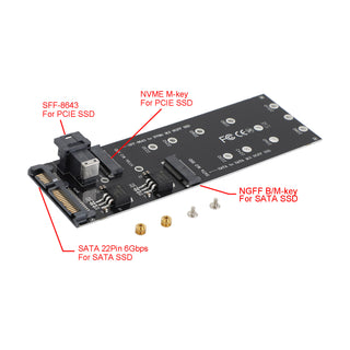 SFF-8643 to U2 Kit NGFF M-Key to HD Mini SAS NVME PCIe SSD SATA Adapter