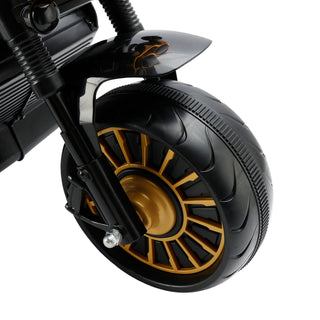 3 Wheel Kids Ride On Motorcycle Electric Dual Drive Toy Car With LED Light Black