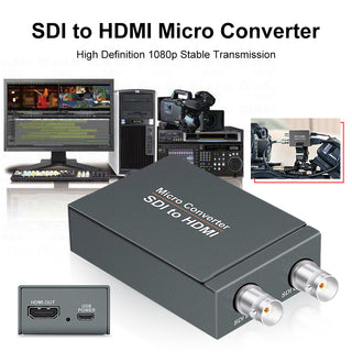 1 port to 2 SDI to HDMI + SDI Mini HD Video Switcher Micro Audio Converter