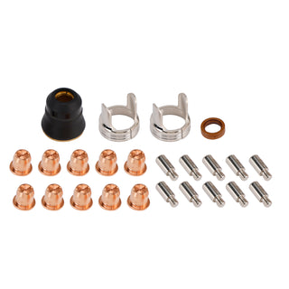 24 Pcs IPT40 Plasma Cutting Torch Tips Electrode Shield Cap For CUT-55DS CUT-65DS