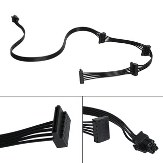 1PC 6 Pin to 4x SATA Drive Cable Power Cable PSU fit for Corsair RM1000X RM850X