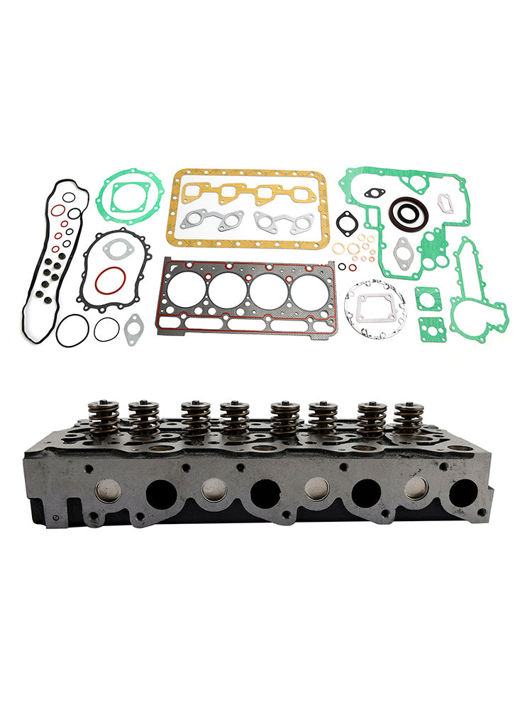 Complete Cylinder Head Assembly & Gasket Kit for Kubota V2403 - Aftermarket Parts Replaces 1G855-03042