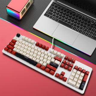104Key Wired Mechanical Linear Switch Gaming Keyboard With Blue Switch RGB Light