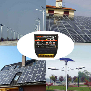 Solar Charge Controller PWM 50A 12V Solar Panel Battery Control Adapter Black