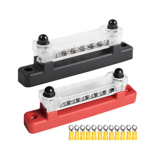 6 Way 150A Blade Fuse Box Block Car Marine Boat Holder Cover 48V Bus Bar Kit