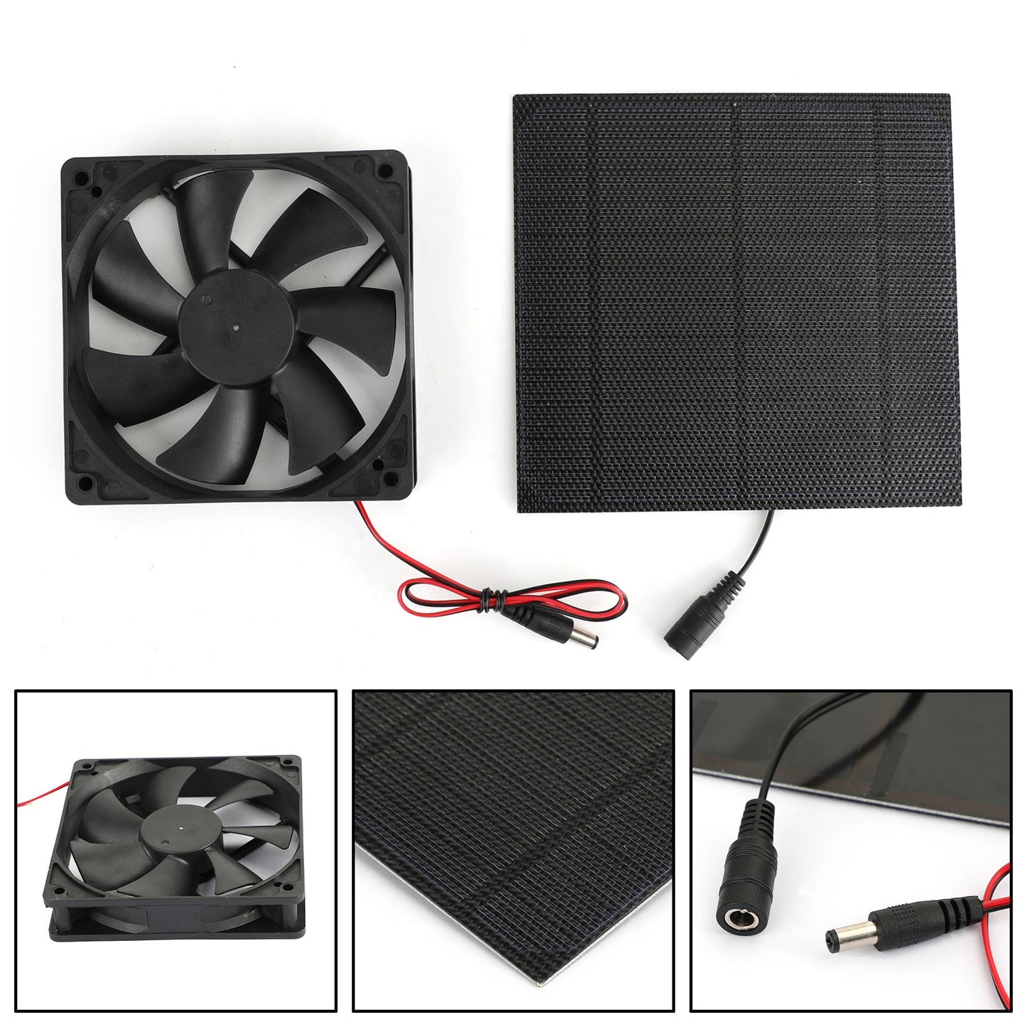 Solar Panel Powered Fan Mini Ventilator For Greenhouse Pet/Dog Chicken House