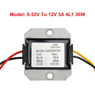 5-32V to 12V 3A DC-DC Voltage Stabilizer Car Power Supply Regulator Waterproof