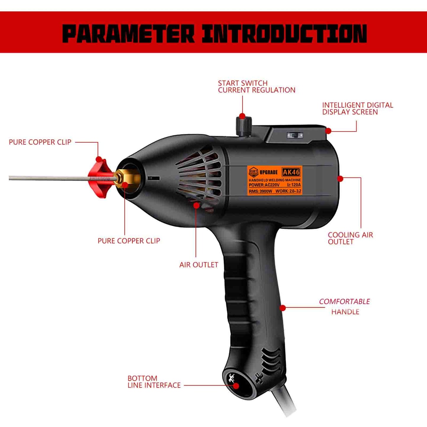 Handheld Arc Welding Machine Automatic Digital Current Adjustment Welder 110V Generic