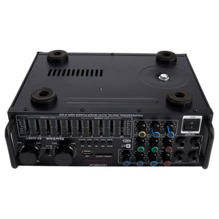 2500W Peak Stereo HiFi Power Amplifier Bluetooth5.4 FM USB EQ Mixer for Car Home