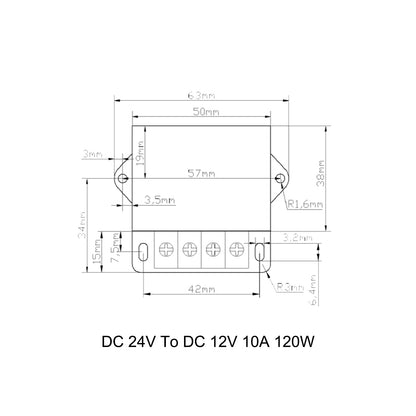 DC Voltage Regulator Buck Converter DC 24V To DC 12V 10A 120W Step Down Reducer Generic