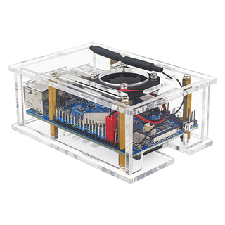 Orange Pi 4A Acrylic Case Orange Pi 4A Transparent Protective Box w Cooling Fan
