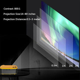 A2000 Mini Portable Projector LCD 800 lumen Projectors Home Theater Yel US Plug