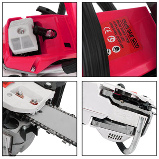 22"  Chainsaw Gas Power, 52CC GasolineCutting Wood Gas Sawing Aluminum Crankcase Set