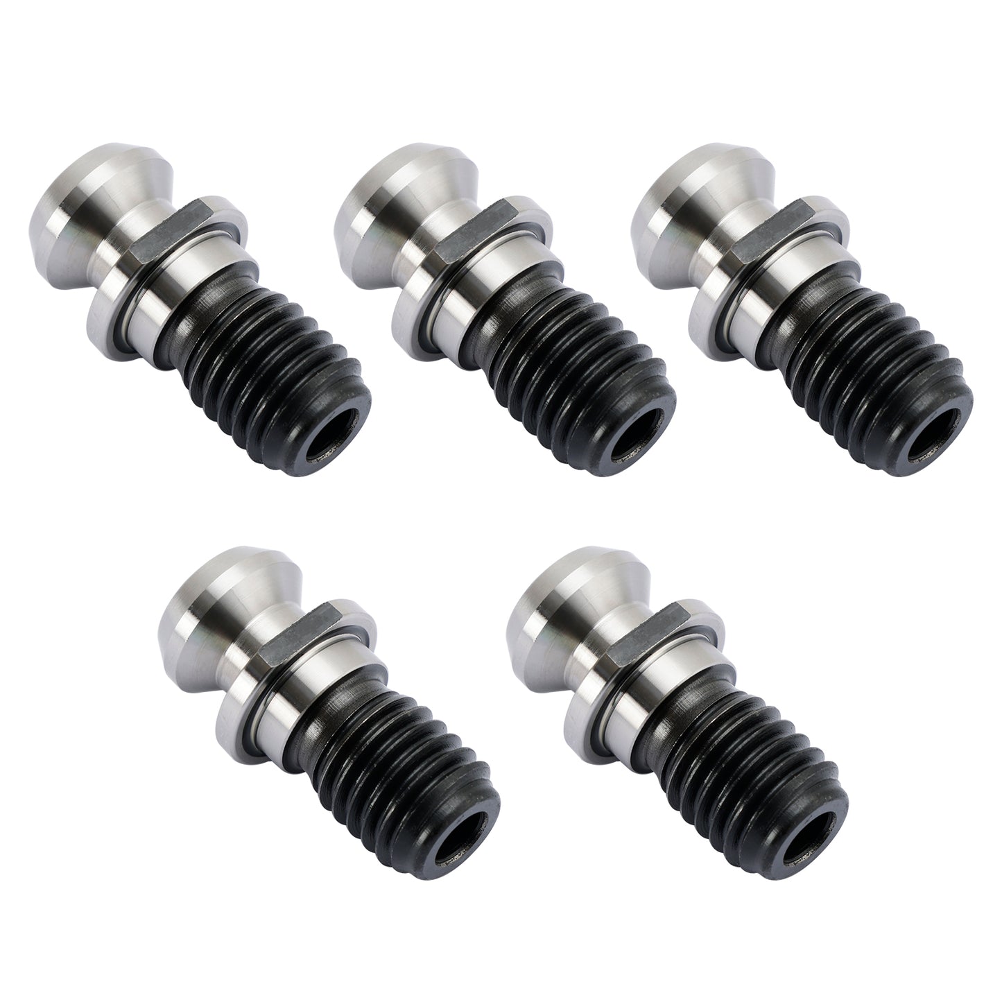 5 Pcs CAT40 45° 0.740" Pull Stud Retention Knob Fits Mazak Fadal CNC Silver