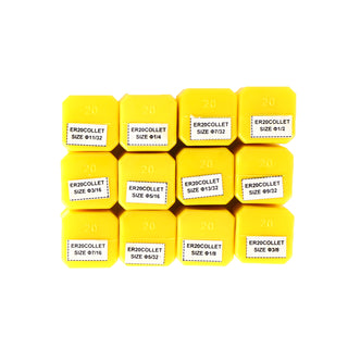 12Pcs ER20 Spring Collet 1/8"-1/2" For CNC Milling Lathe Tool Workholding